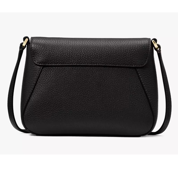 New Kate Spade Monica Small Flap Crossbody bag Pebble Leather Black - Picture 4 of 5